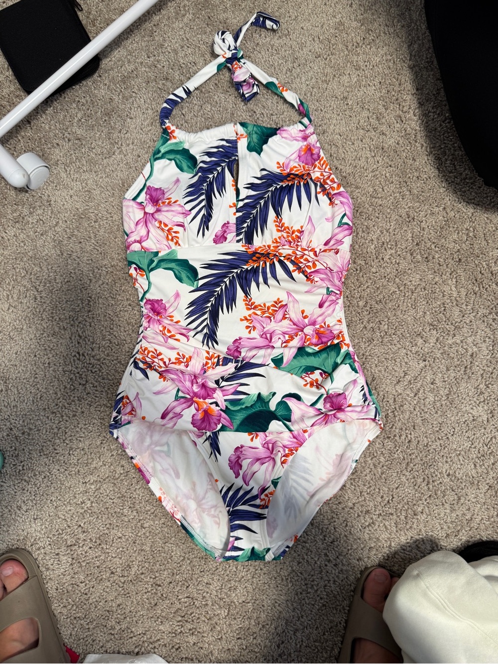 Tommy Bahama Orchid Canopy High-Neck One-Piece Swimsuit size 8